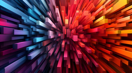 Abstract 3D Background with Colorful Bars