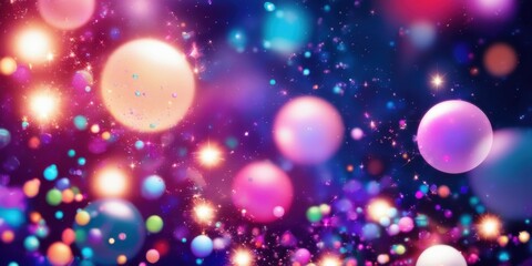 Magical glass bottles, glowing potions, cosmic background, floating lanterns, enchanted forest, fairy lights, ethereal atmosphere, mystical ring, starry night sky, colorful reflections, fantasy scene,