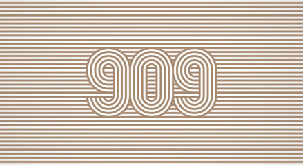 Number 909 logo design Inspiration. Number 909 logo multi line style that blends into the line background. flat design logo template. vector illustration