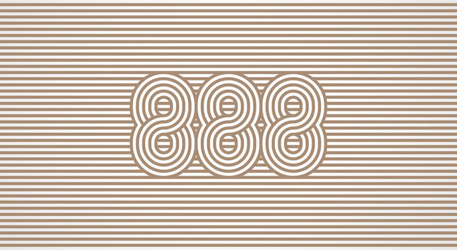 Number 888 logo design Inspiration. Number 888 logo multi line style that blends into the line background. flat design logo template. vector illustration
