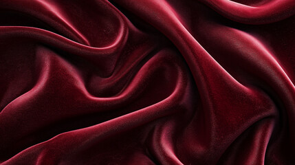 Fototapeta premium Velvet fabric with deep rich burgundy