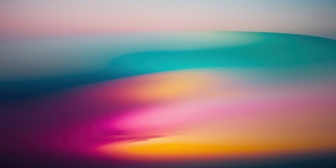 Vibrant abstract background, blurred gradient colors, teal and pink sunset sky, fluid motion, soft color transitions, dreamy atmosphere, ethereal landscape, digital art, smooth textures, pastel hues, 