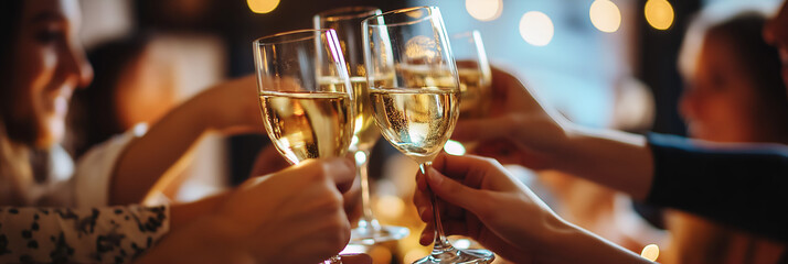 business people drinking champagne. Cheering up.