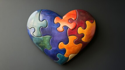 Vibrant Heart Puzzle Symbolizing Hope and Donation