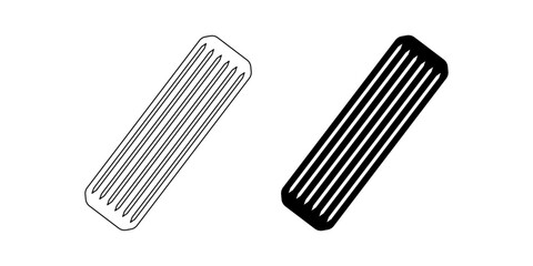 Wooden dowel pins icon set isolated on white background