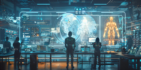 Control Center: Cyber Interface" | "Data Display: Digital Command Hub"