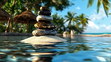 Tranquil stone stacks