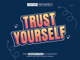 trust yourself sale editable text, font effect, 3d text for title