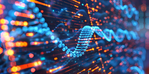 Genetic Grid: DNA Strand Interface" | "Digital DNA: Genetic Material Display"