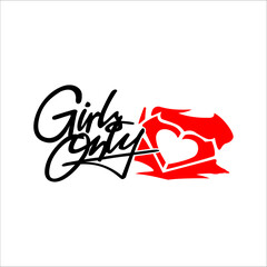 Girls only graffiti is decorated with logo