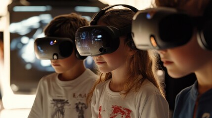 Scene of Gen Alpha children exploring augmented reality games, emphasizing their digitally immersive entertainment