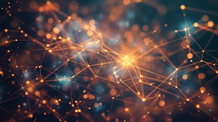 Obraz premium Glowing Connections: A Close-Up Exploration of Molecular Structures in Science and Technology