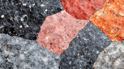 Close up of different colored rock textures.