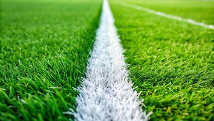 A White Line on Green Artificial Grass, Dividing the Field into Zones of Competition and Strategy