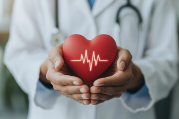 Doctors Hold Heart Symbol for Health Awareness, health awareness themes.