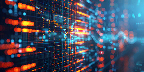 Obraz premium Data Display: Digital Network Flow