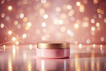Pink Product Stage, Display Mockup, Panoramic Photography, 3D Render