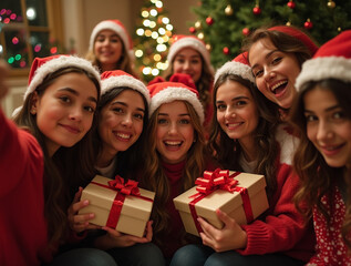 people celebrating christmas