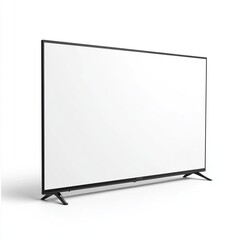 LED TV box, with white screen cut out isolated on white a background