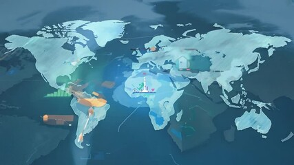 Logistics network Online background orders World map distribution fast instant shipping Concept goods logistic delivery networking business global globe cyberspace digital earth web abstract modern c - Powered by Adobe