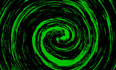 Black and green grunge swirl background. Circle brush stroke. retro style.