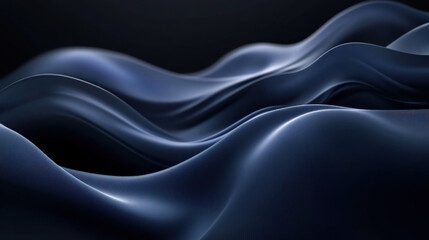 Obraz premium Sleek and subtle abstract background featuring smooth, flowing waves in dark tones, creating sense of depth and tranquility