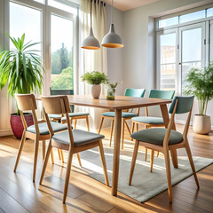 chairs on table at home