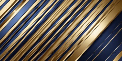 Fototapeta premium Diagonal stripes, gold and navy blue, metallic sheen, luxurious texture, abstract geometric pattern, high contrast, sleek modern design, reflective surface, minimalist elegance, corporate background, 