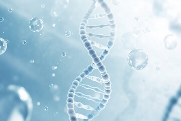 dna strand on blue