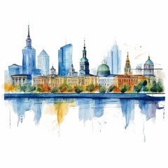 Obraz premium the AI Image Generator, building and church water color