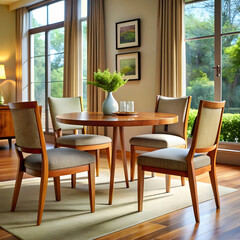 chairs on table at home