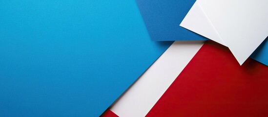 Abstract Blue, Red, and White Paper Background
