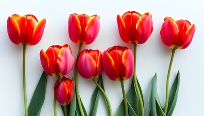 Fototapeta premium Tulips on a white background
