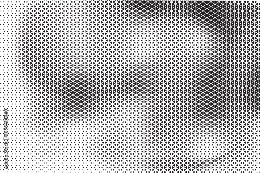 Aufkleber Black and White Triangle Dots Background. Halftone Effect Gradient Backdrop. Grunge Halftone Background with dots