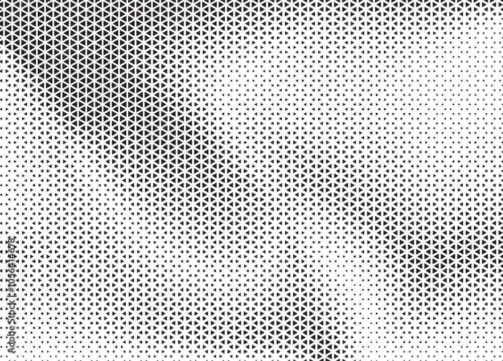 Aufkleber Black and White Triangle Dots Background. Halftone Effect Gradient Backdrop. Grunge Halftone Background with dots