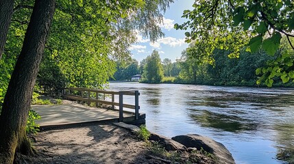 Peaceful Riverside Scene