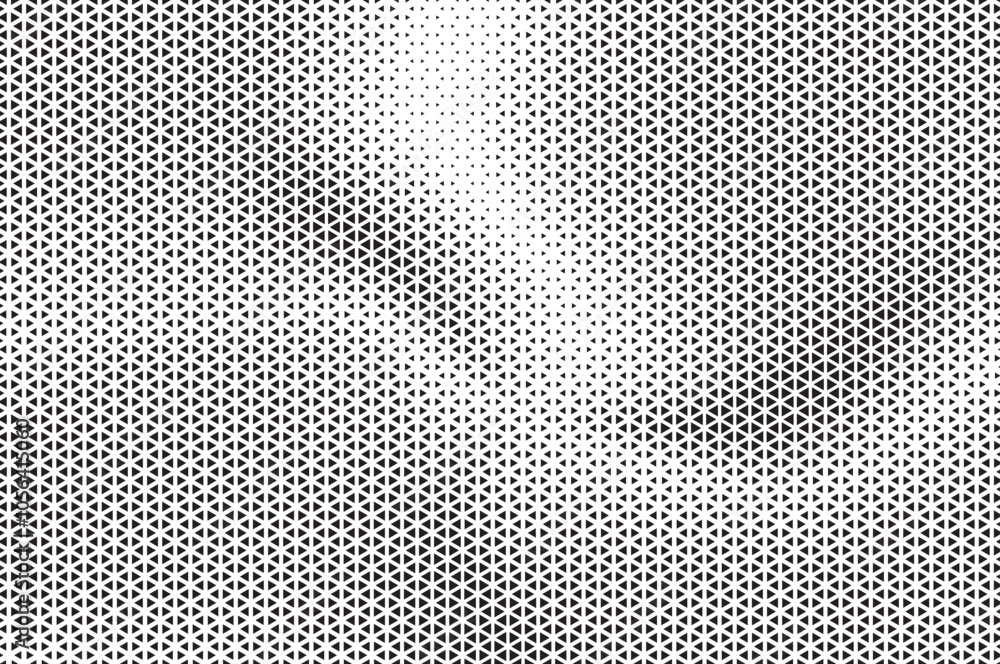 Aufkleber Black and White Triangle Dots Background. Halftone Effect Gradient Backdrop. Grunge Halftone Background with dots