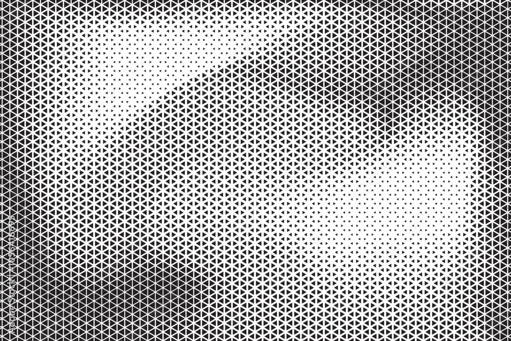 Aufkleber Black and White Triangle Dots Background. Halftone Effect Gradient Backdrop. Grunge Halftone Background with dots