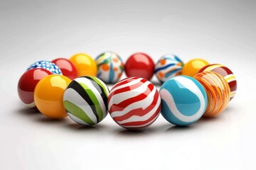 a 2D cartoon illustration of a bead necklace creation in progress colorful and fun white background