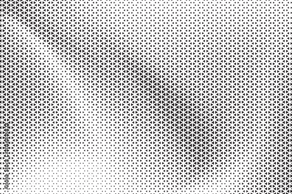 Aufkleber Black and White Triangle Dots Background. Halftone Effect Gradient Backdrop. Grunge Halftone Background with dots