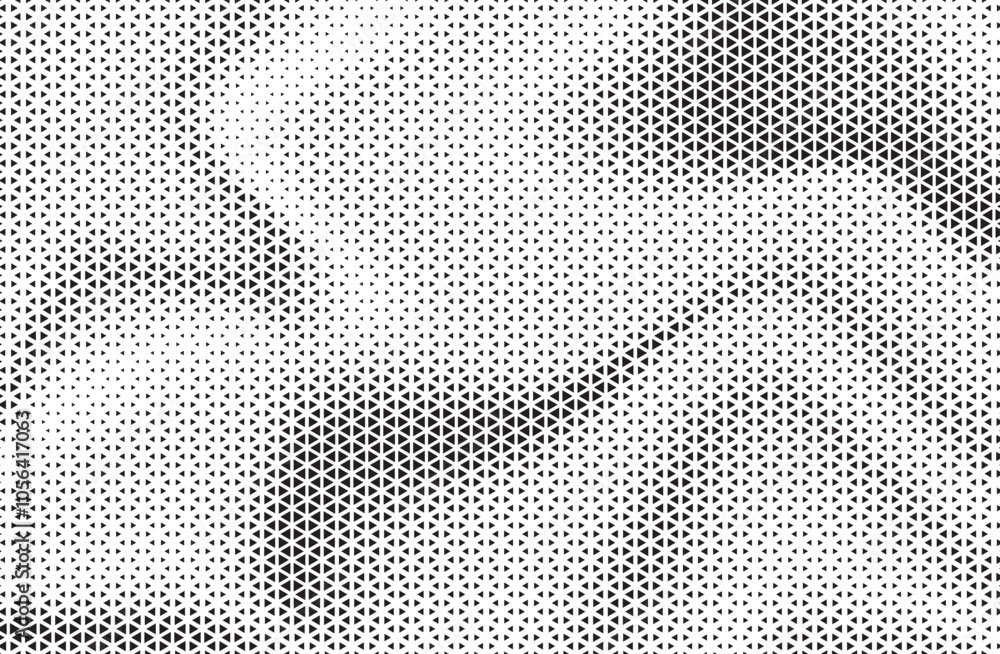 Aufkleber Black and White Triangle Dots Background. Halftone Effect Gradient Backdrop. Grunge Halftone Background with dots