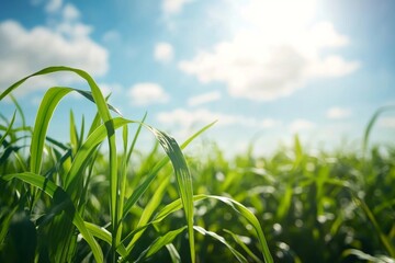 Obraz premium green grass and blue sky