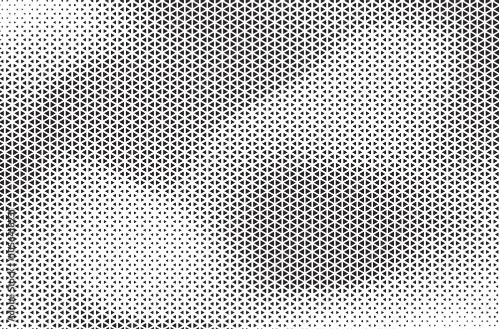 Aufkleber Black and White Triangle Dots Background. Halftone Effect Gradient Backdrop. Grunge Halftone Background with dots