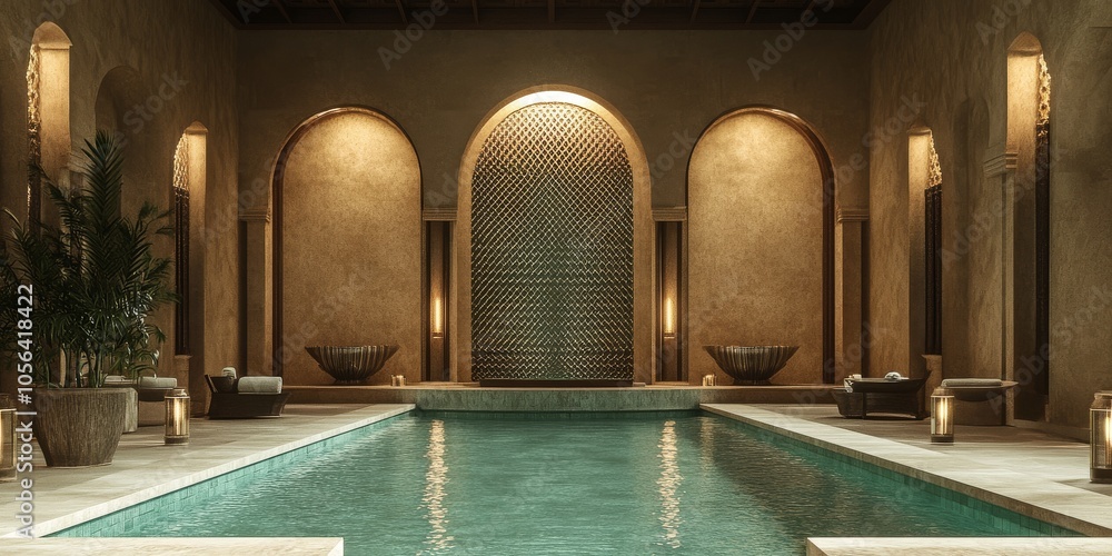 Aufkleber tranquil spa setting featuring a symmetrical pattern.