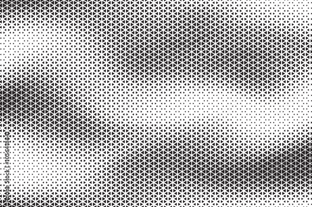 Aufkleber Black and White Triangle Dots Background. Halftone Effect Gradient Backdrop. Grunge Halftone Background with dots