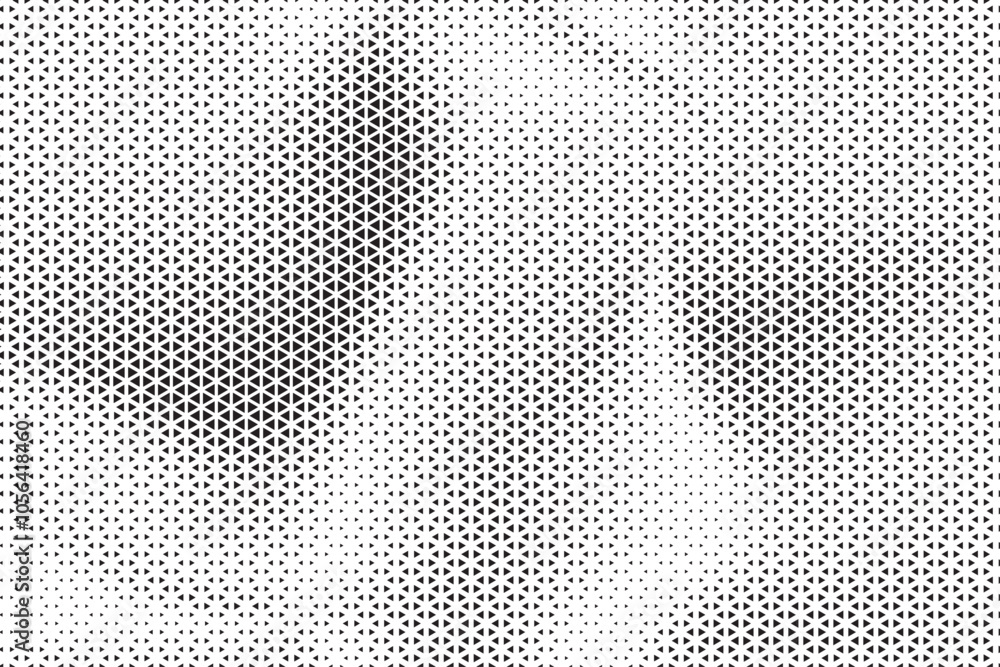 Aufkleber Black and White Triangle Dots Background. Halftone Effect Gradient Backdrop. Grunge Halftone Background with dots