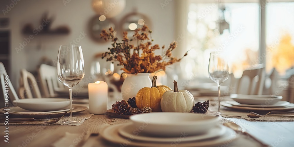 Poster minimal thanksgiving setup with a clean, simple design and neutral colors.