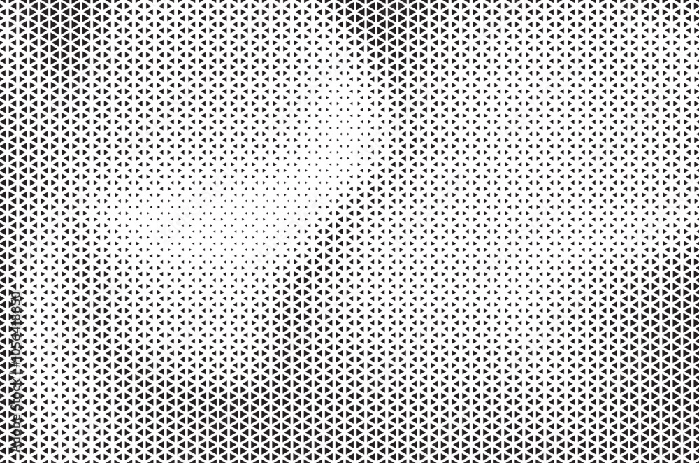 Aufkleber Black and White Triangle Dots Background. Triangular Halftone Effect Gradient Backdrop. Grunge Halftone Background with dots
