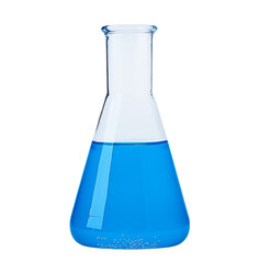 High-Quality PNG Flask with blue liquid isolated over white background &ndash; High Resolution