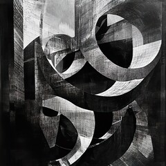 Naklejka premium Abstract Architecture: A Study in Geometric Forms and Concrete